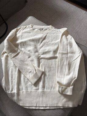 L.L. Bean Ivory Crewneck Sweater